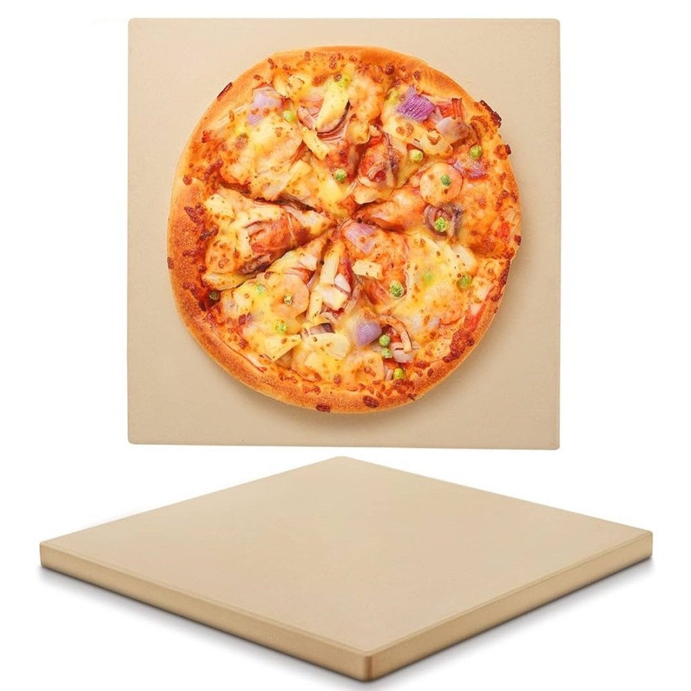 Square Pizza Stone with Scraper